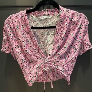 Zara Pink Floral Top